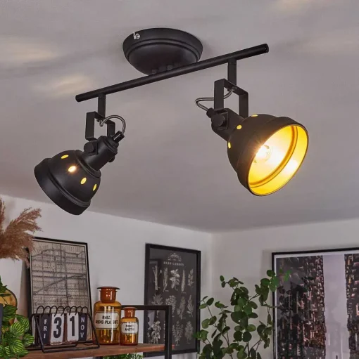 Plafonnier Tita Noir, 2 Lumieres
