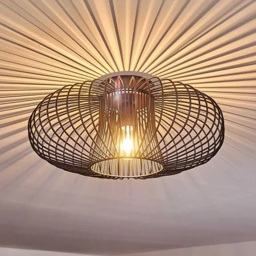 Plafonnier Wemude Noir Dore, 1 Lumiere