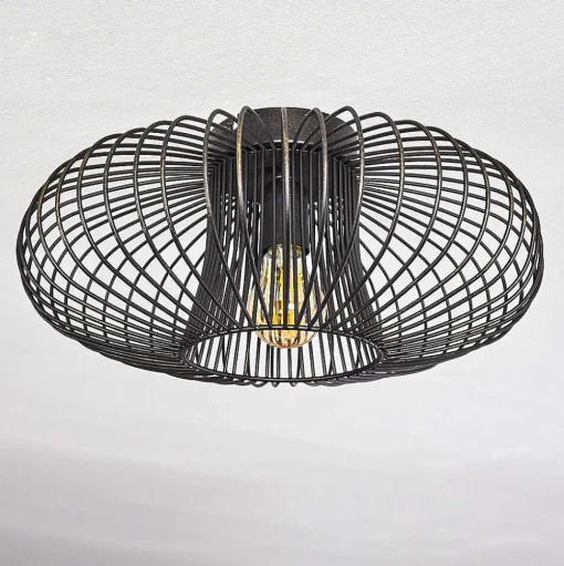 Plafonnier Wemude Noir Dore, 1 Lumiere