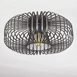 Plafonnier Wemude Noir Dore, 1 Lumiere