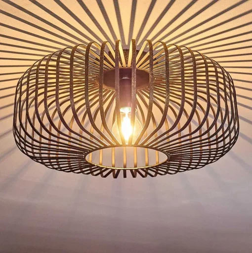 Plafonnier Wemude Noir Dore, 1 Lumiere