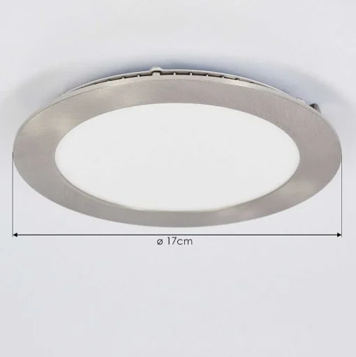 Spot Encastrable Finsrud Led Nickel Mat, 1 Lumiere, Telecommandes, Changeur De Couleurs