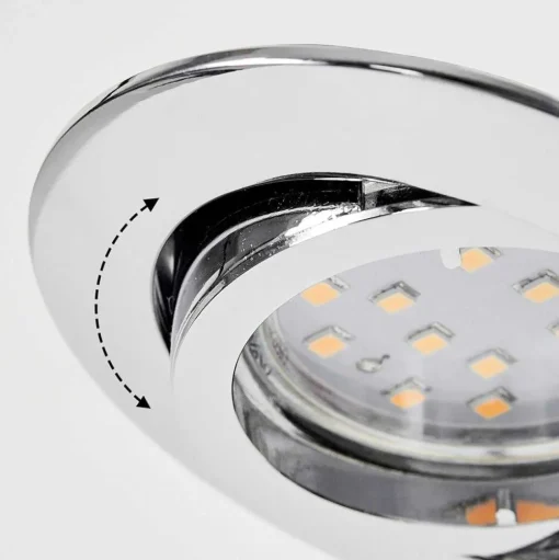 Spot Encastrable Kerrouan Led Chrome, 1 Lumiere