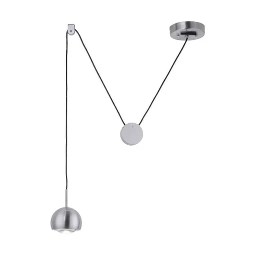Suspension Paul Neuhaus Q-Adam Led Acier Inoxydable, 1 Lumiere, Telecommandes, Changeur De Couleurs