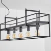 Suspension Victorine Chrome, Noir, 5 Lumieres